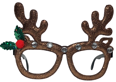 REINDEER ANTLER GLASSES Funny Bling Christmas Novelty Rudolph Gag Joke Holly Eye - Fresh Stock Dated February 2026