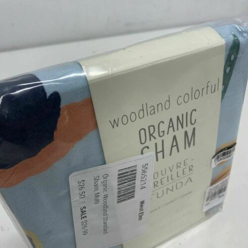 Pottery Barn Kids/West Elm Woodland Colorful Organic Sham NEW Standard 20x26 - Fresh Stock Dated December 2025