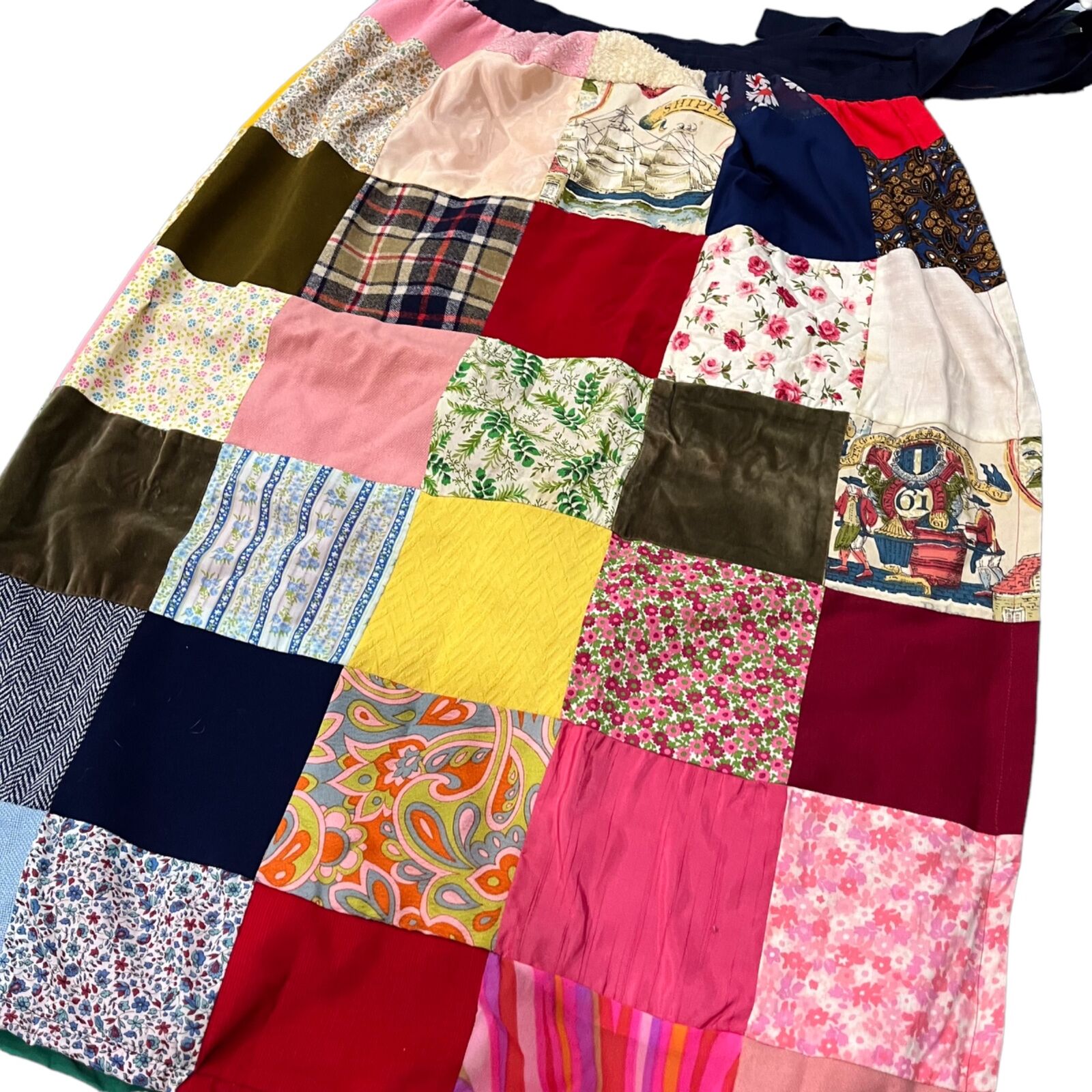 Vintage 60s 70s Patchwork Quilted Maxi Skirt Ladies Size M/L Cottage Core Retro - Fresh Stock Dated March 2026