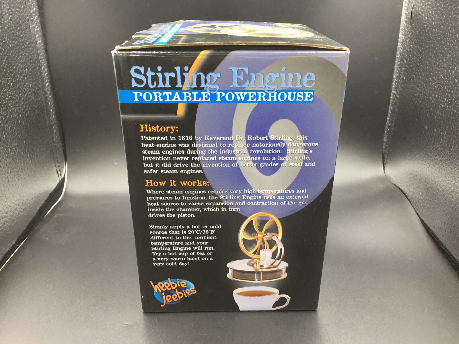 Heebie Jeebies Stirling Engine Portable Powerhouse Teacup Motor Model HJ-2127 - Fresh Stock Dated February 2026
