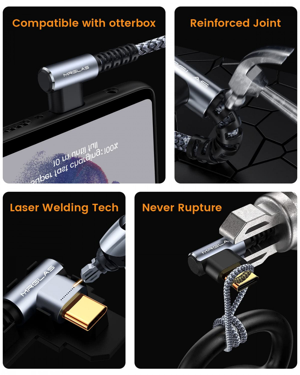[4-Pack 3.1A] USB C Cable,[Upgraded Gold-Plated] Type C Charger Fast Grey - Fresh Stock Dated February 2026