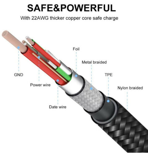 USB C to C Cable 10FT 100W UNAMAK Type C Fasting Charging 10ft, Black - Fresh Stock Dated February 2026