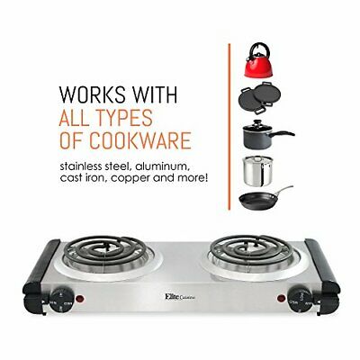 Estufa Cocina Electrica De1-2 Hornillas Portatil Para Casa Apartamento Campament - Fresh Stock Dated December 2025