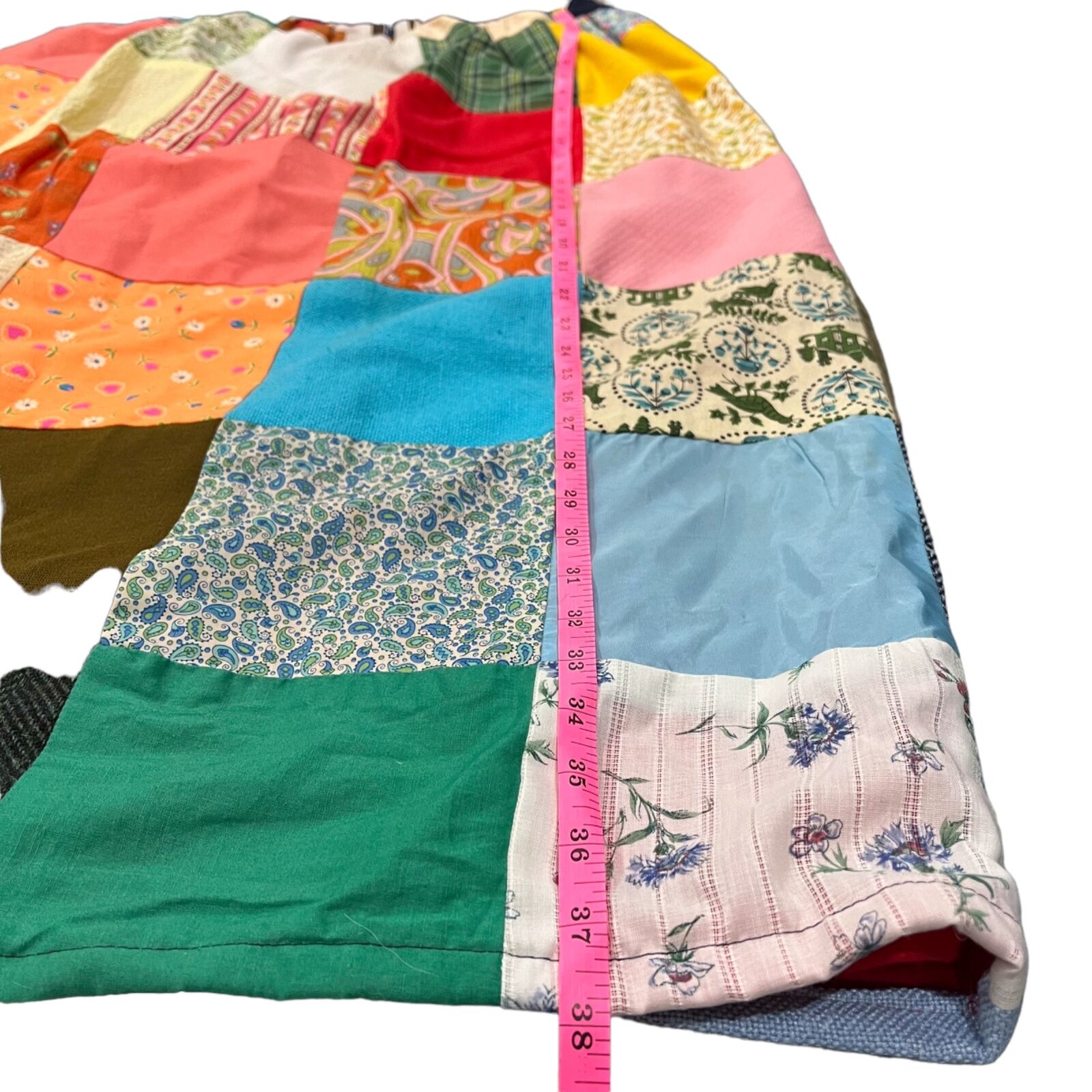 Vintage 60s 70s Patchwork Quilted Maxi Skirt Ladies Size M/L Cottage Core Retro - Fresh Stock Dated March 2026