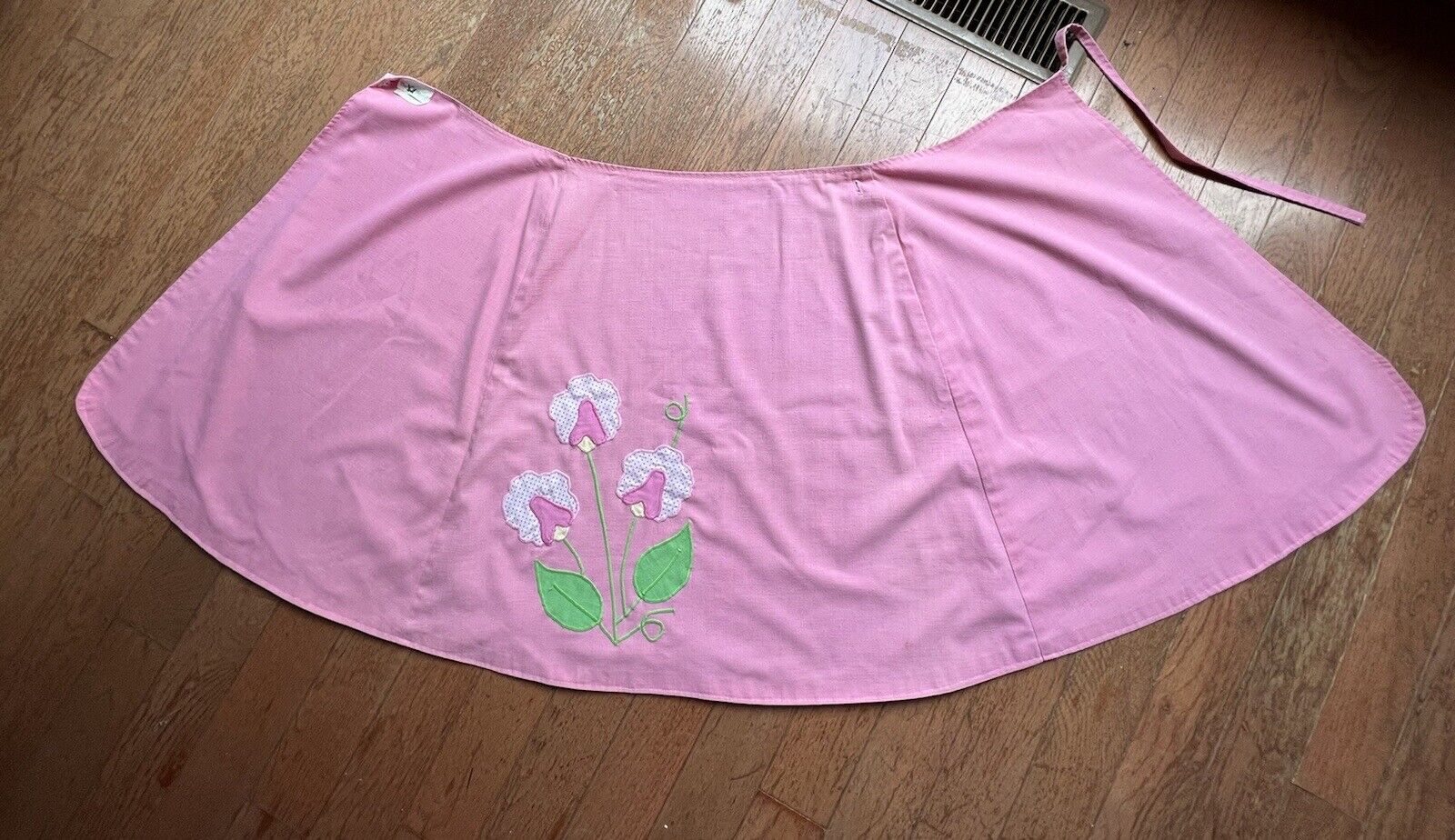 Vintage 70's / 80's Pink Cotton Wrap Skirt w/ Calico Floral, THE FROG POND - Fresh Stock Dated March 2026