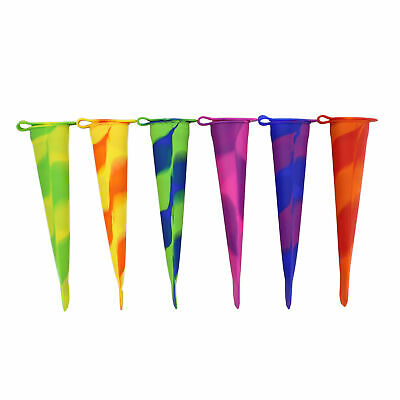 7Penn Ice Pop Molds Popsicle Molds - 6 Pc Silicone Frozen Yogurt Tubes with Lids - Fresh Stock Dated December 2025
