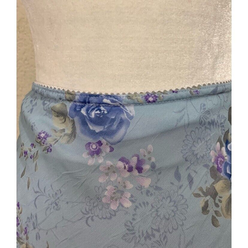 M Collection Vintage 90s Y2K Blue Floral Chiffon Skirt Womens XL - Fresh Stock Dated March 2026