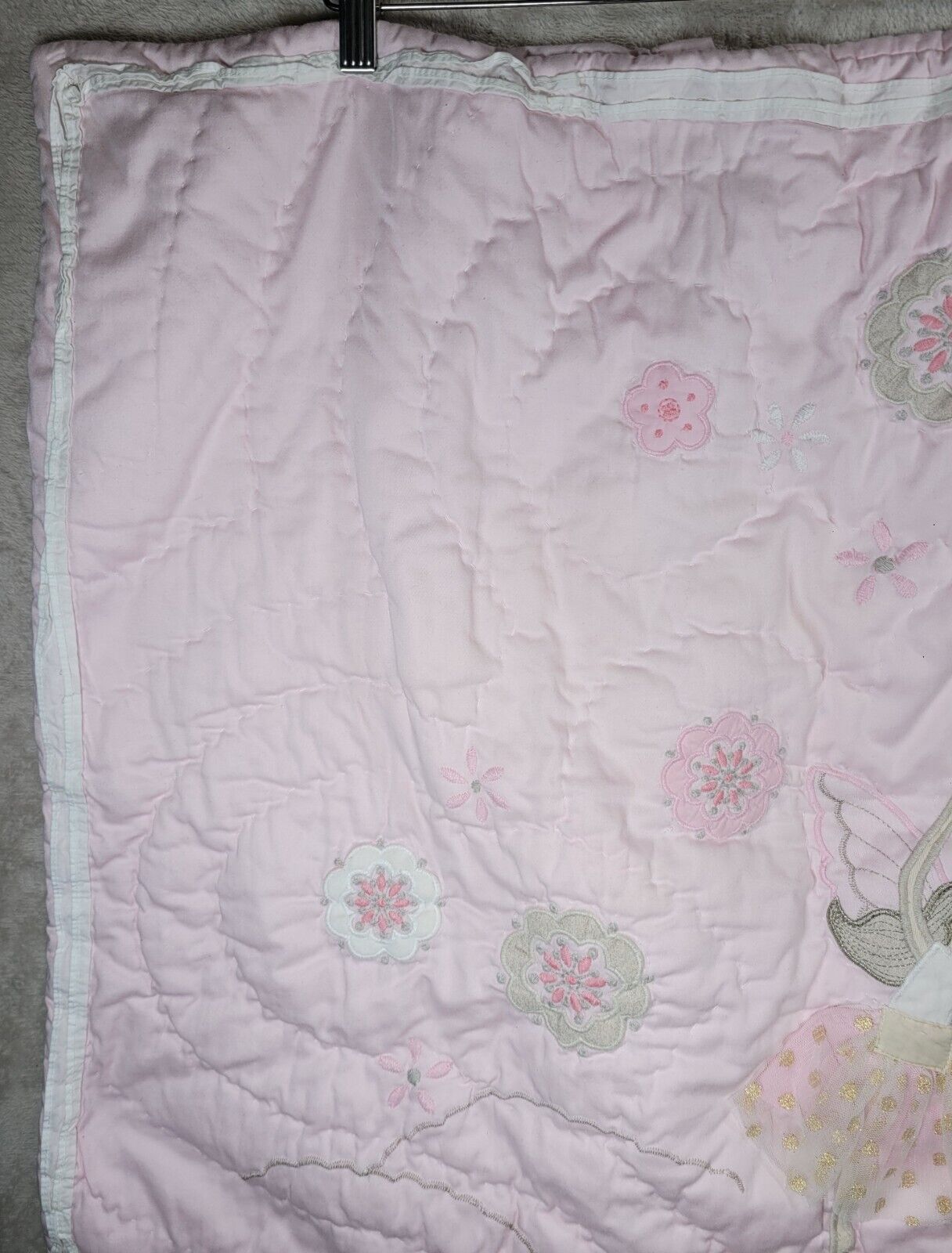 Pottery Barn Kids Pillow Shams Quilted Set Of 2 Floral Fairy Embroidered Pink - Fresh Stock Dated February 2026
