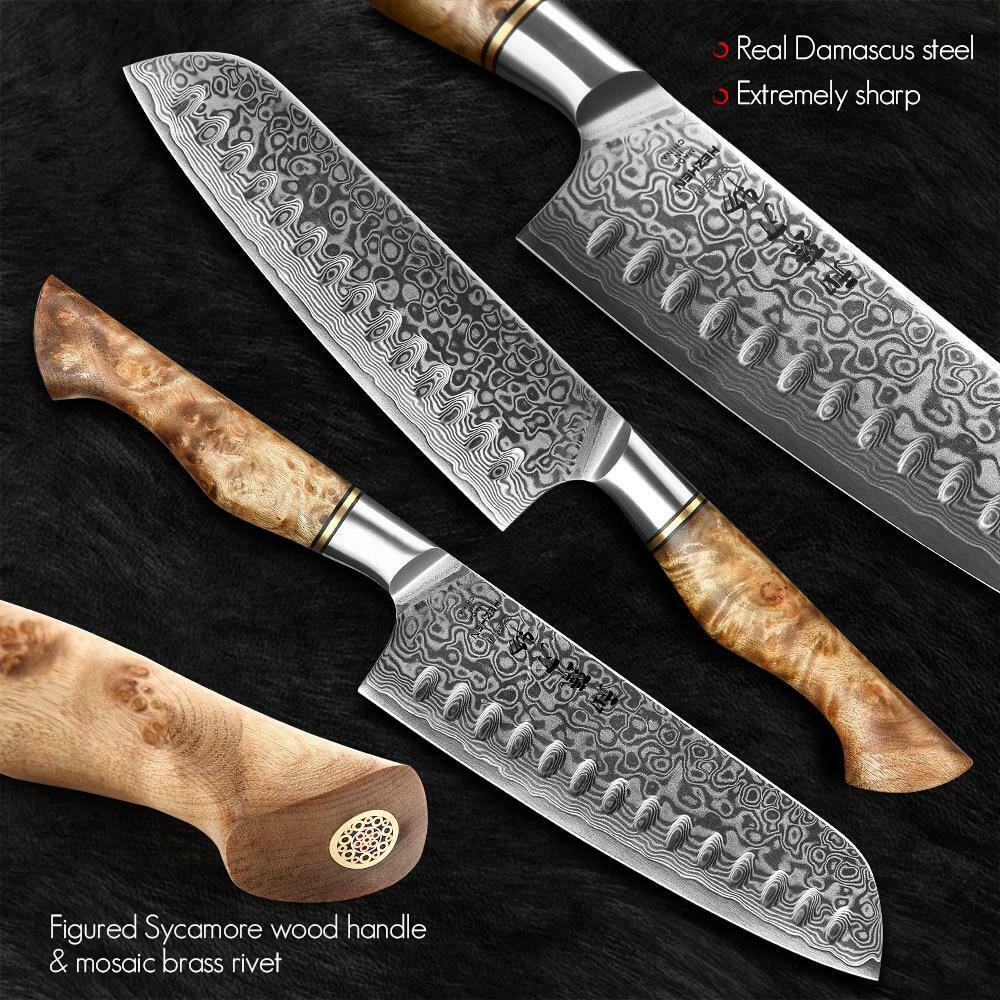Professional Damascus Steel Clever Butcher Kitchen Cutter Cooking Chef Knife Set - Fresh Stock Dated December 2025