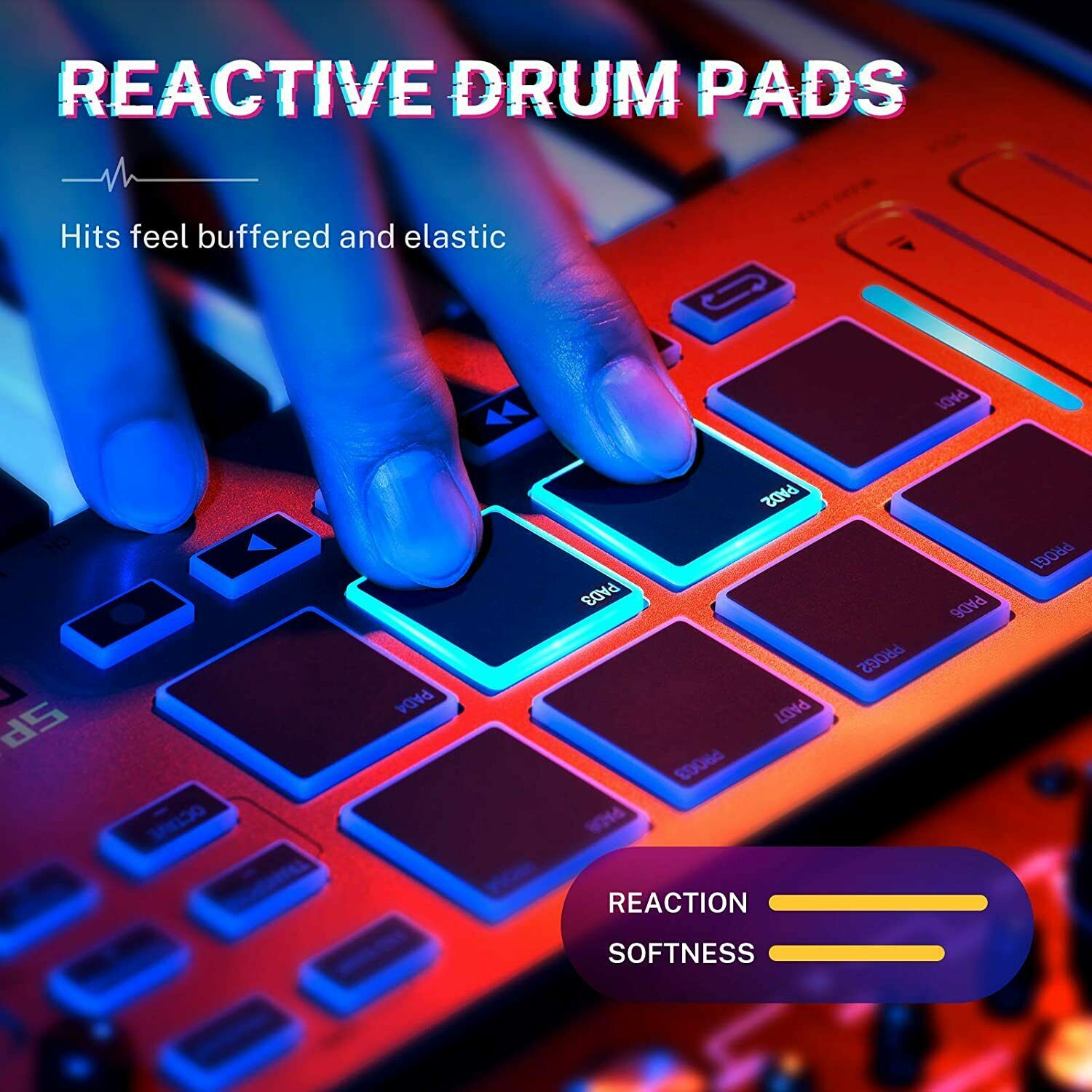 Donner 25-Key MIDI Keyboard Controller Portable w/ 8 Drum Pad 4 Knobs 4 Faders - Fresh Stock Dated February 2026