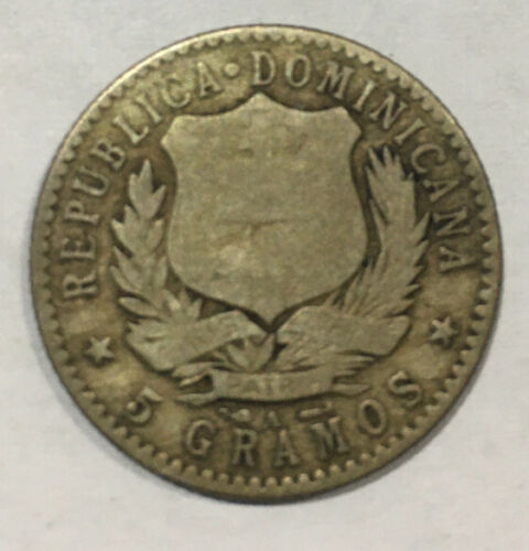 1897 Dominican Republic Silver Coin 20 Centavos Circulated Foreign Coin - Fresh Stock Dated December 2025