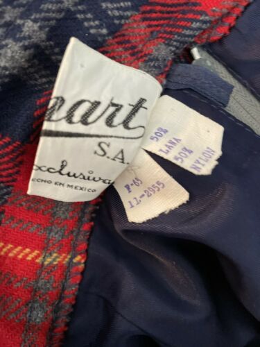 Vintage 60s Red Tartan Plaid Skirt XS 24 0 - Fresh Stock Dated February 2026