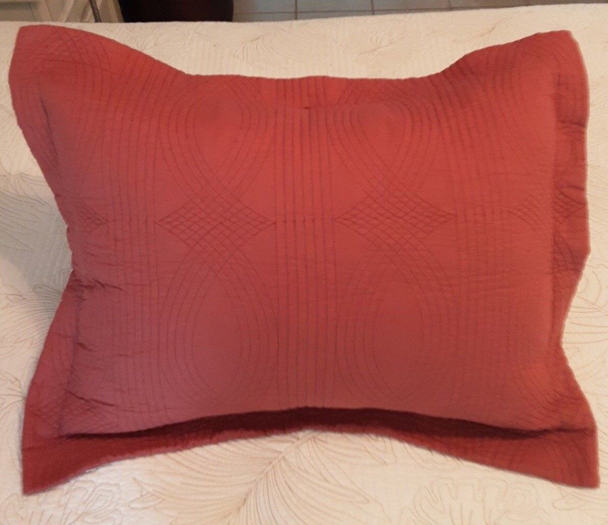 Pair Of Stone Cottage Quilted- Sienna Red- Standard Bed Pillow Shams - Fresh Stock Dated February 2026