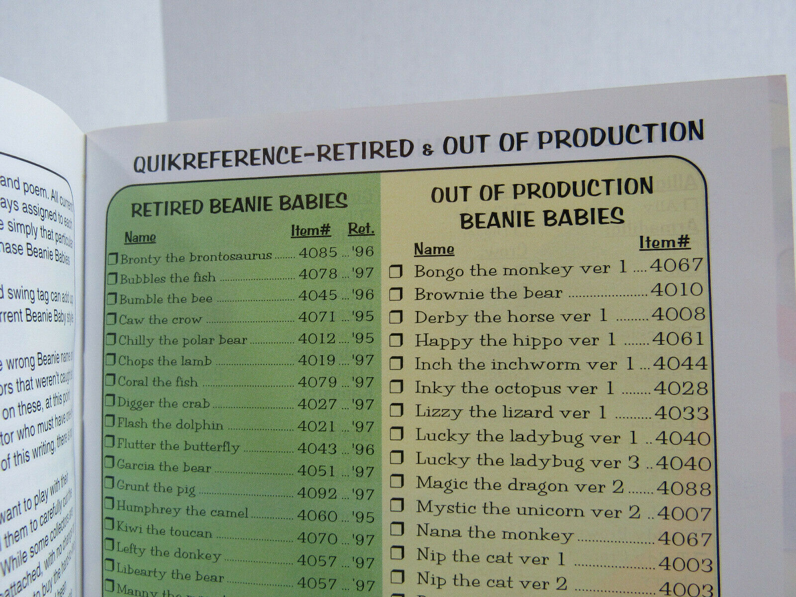 My First Greenbook ~ The Complete Guide To TY Beanie Babies - Fresh Stock Dated December 2025