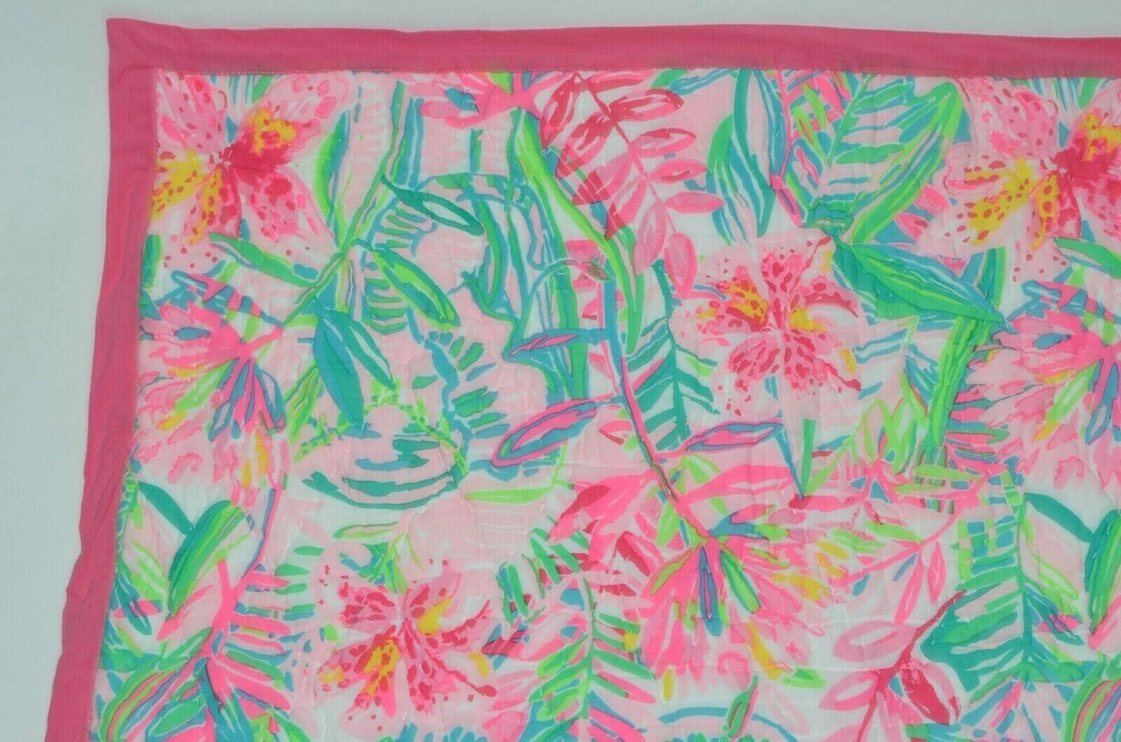 Pottery Barn Lilly Pulitzer Lilly of the Jungle Reversible Euro Sham NWOT Pink - Fresh Stock Dated December 2025