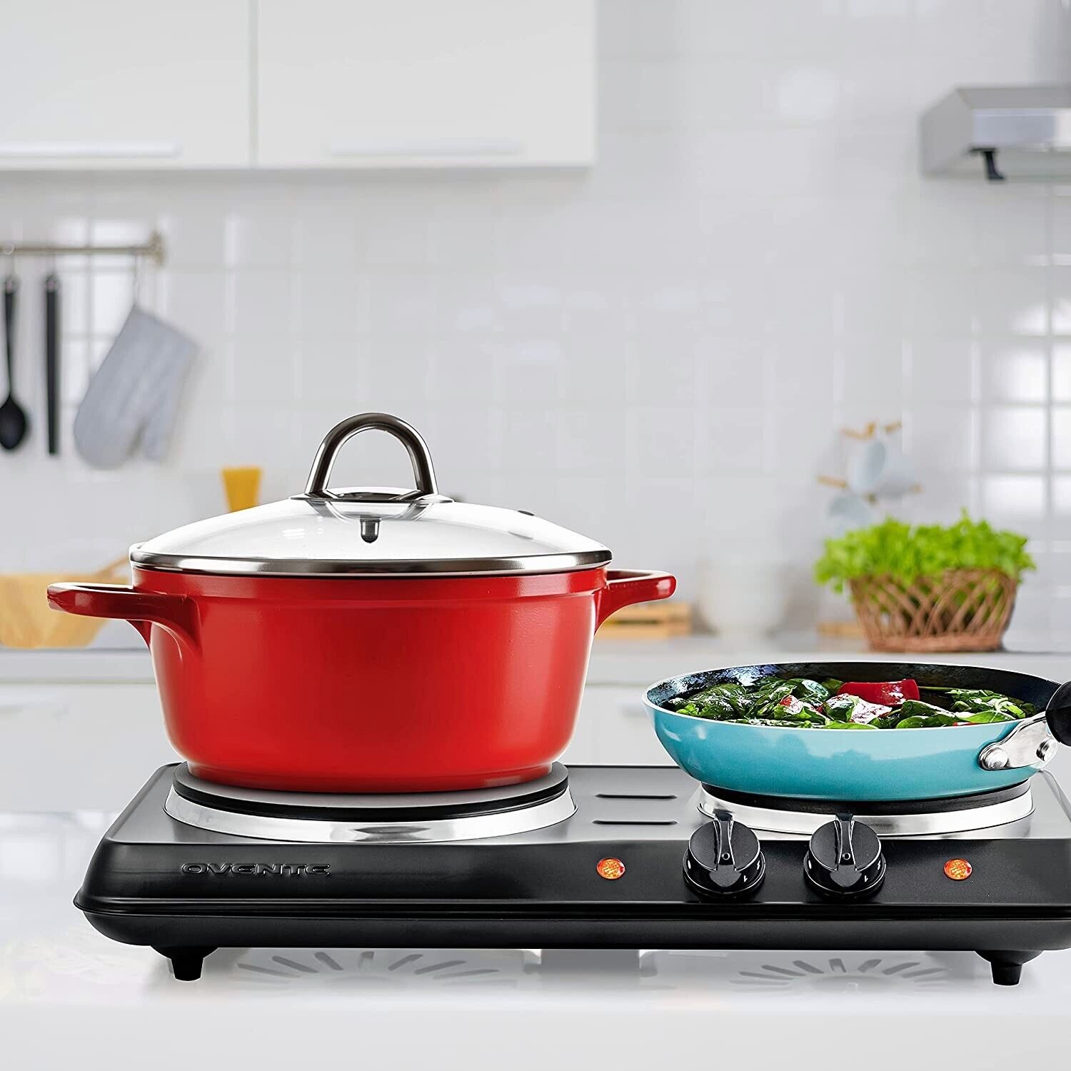 Double Cast Iron Burner 7 & 6 Inch Hot Plates, 1700W Electric Countertop Stove - Fresh Stock Dated February 2026