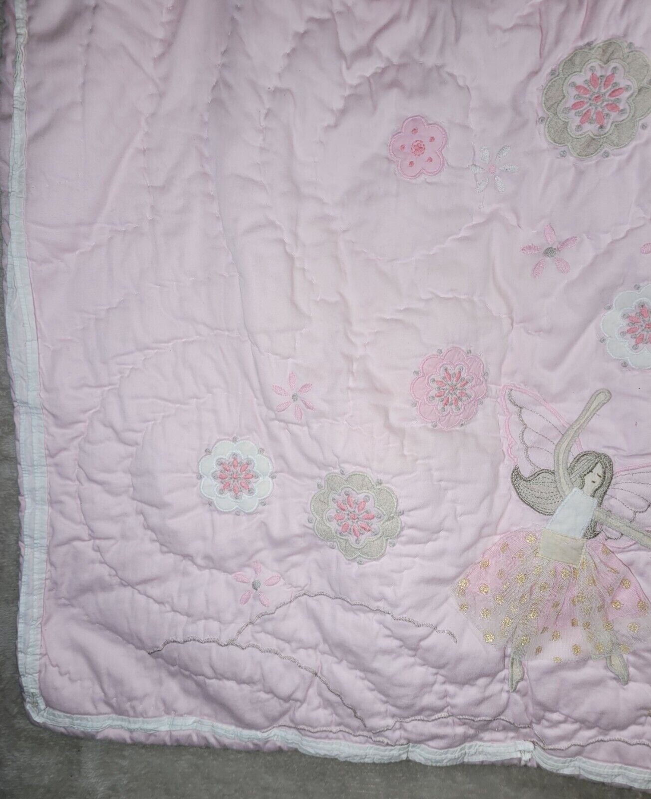 Pottery Barn Kids Pillow Shams Quilted Set Of 2 Floral Fairy Embroidered Pink - Fresh Stock Dated February 2026