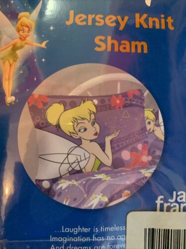 New Lot Of 2 Purple Disney Tinkerbell  Jersey Knit Pillow Shams 100% Cotton - Fresh Stock Dated December 2025