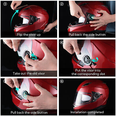 AHR RUN-F Replacement Full Face Motorcycle Helmet Front Visor PC Face Shield - Fresh Stock Dated February 2026