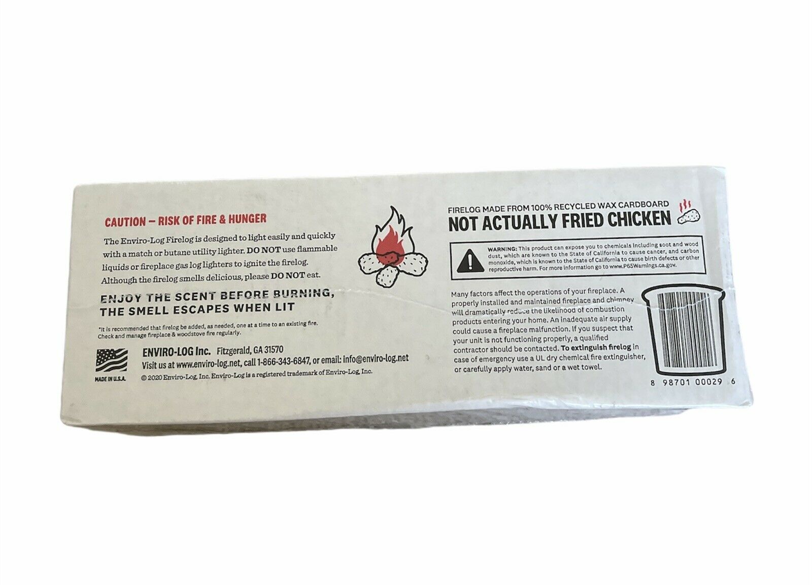 KFC 11 Herbs Spices Fire Log Enviro-Log Firelog Chicken Scented Limited Edition - Fresh Stock Dated December 2025