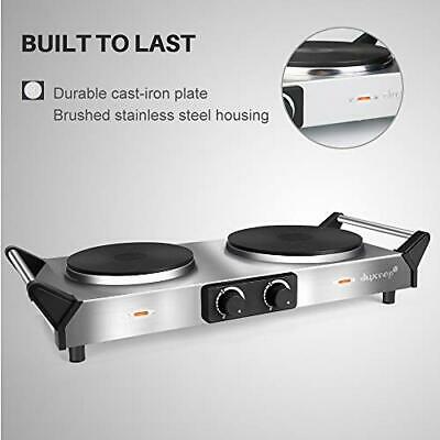 Hot Plate, Portable Electric Cooktop Cast Tron Stovetop, Stainless Steel - Fresh Stock Dated December 2025