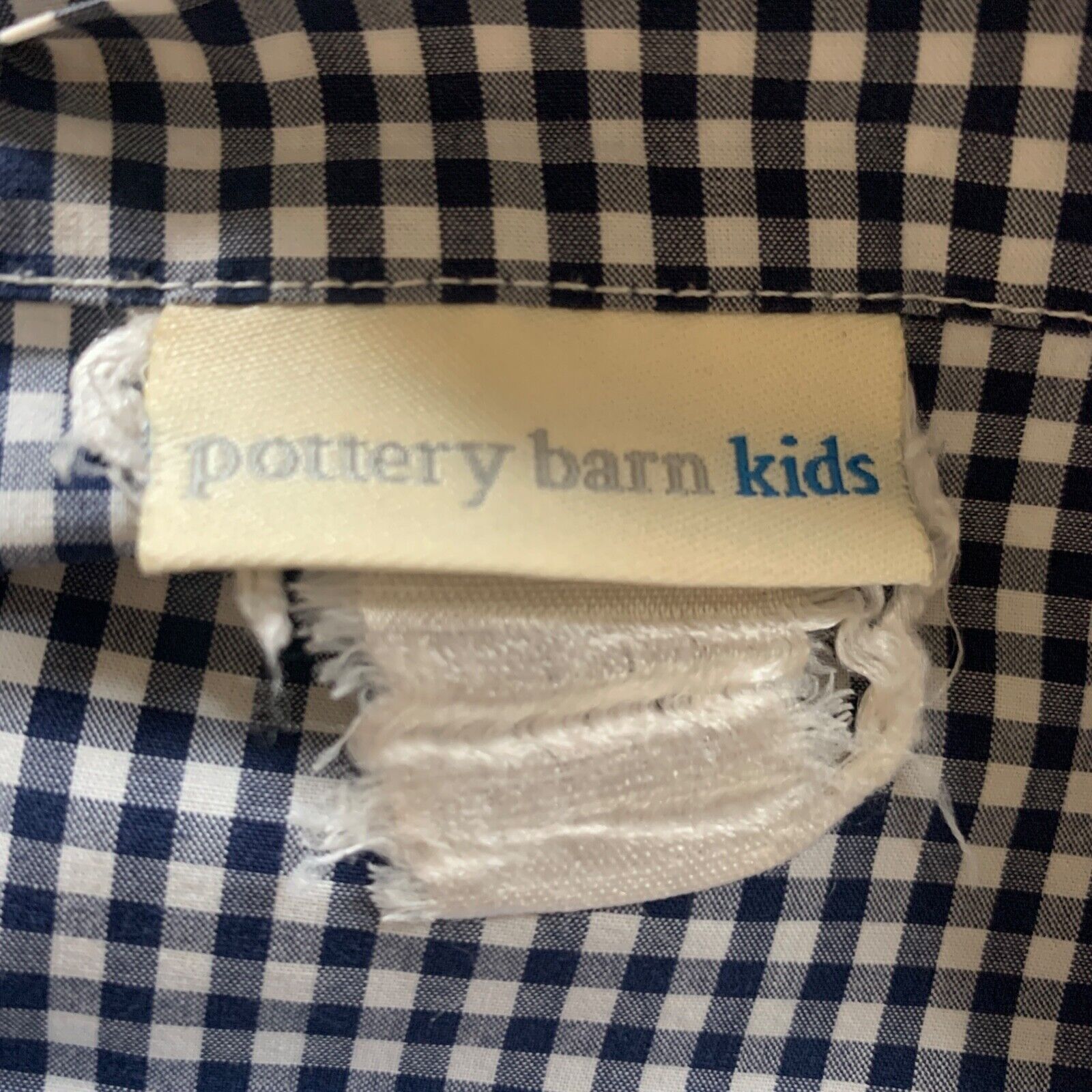 (1) Pottery Barn Kids Gingham Standard Pillowcase Blue White In Good Condition - Fresh Stock Dated February 2026