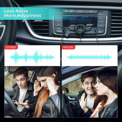 Mpow Bluetooth 5.0 Car Kit Wireless Receiver W/ 3.5mm Ground Loop Noise Isolator - Fresh Stock Dated December 2025