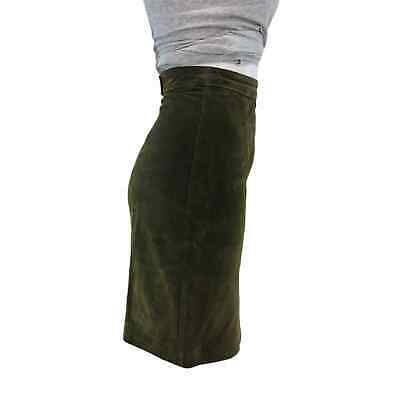 Global Identity (4) VINTAGE 80's Grean Leather Suede High Waist Pencil Skirt - Fresh Stock Dated March 2026