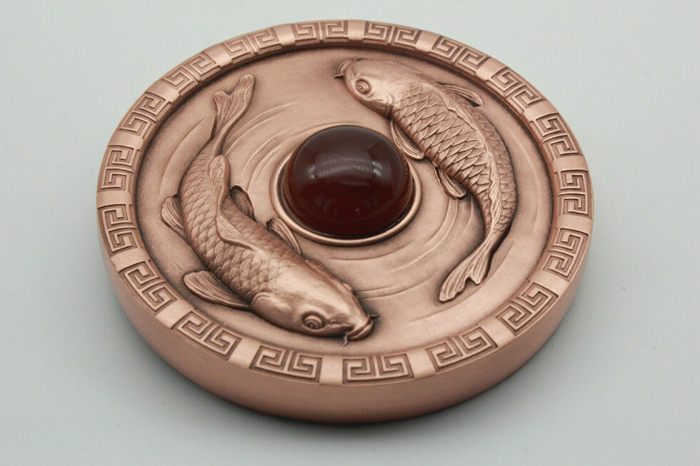 A Pair of 2018 China 70mm Enamel Medals - Prosperity & Peace (富贵平安) - Fresh Stock Dated February 2026