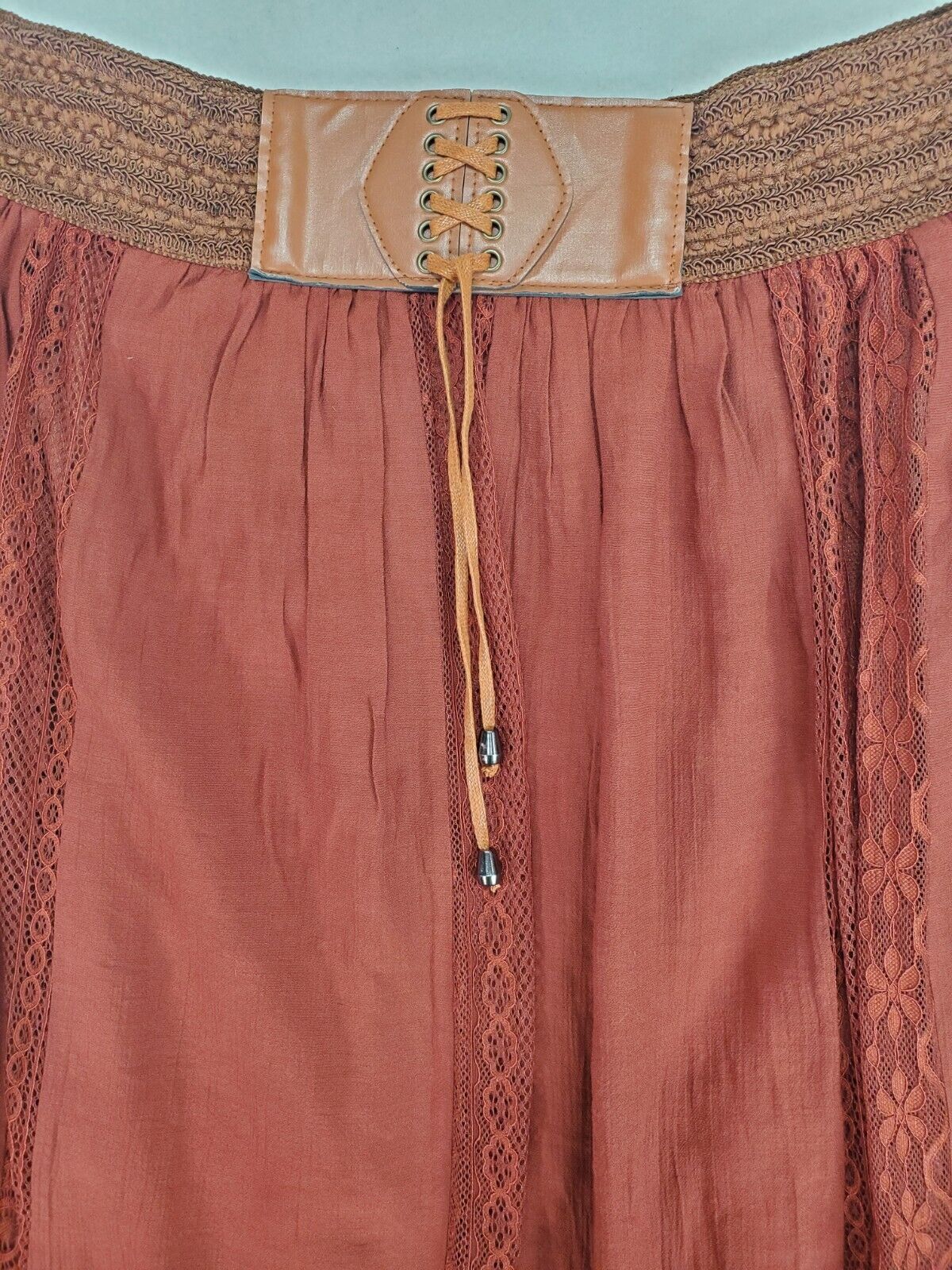 Wrangler Red Maxi Skirt Western Rodeo Tie Belt Festival Women's Size XXL - Fresh Stock Dated March 2026