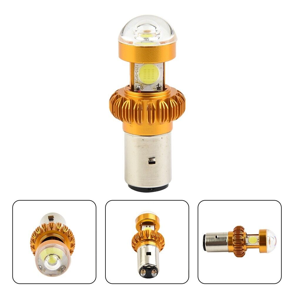 1pcs LED Motorcycle Scooter Headlight Bulb 3COB 6500K High Power Car Accessory - Fresh Stock Dated February 2026