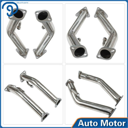 2pcs Exhaust Pipes Catless Straight Downpipe For Nissan370Z Infiniti G37 3.7L V6 - Fresh Stock Dated February 2026