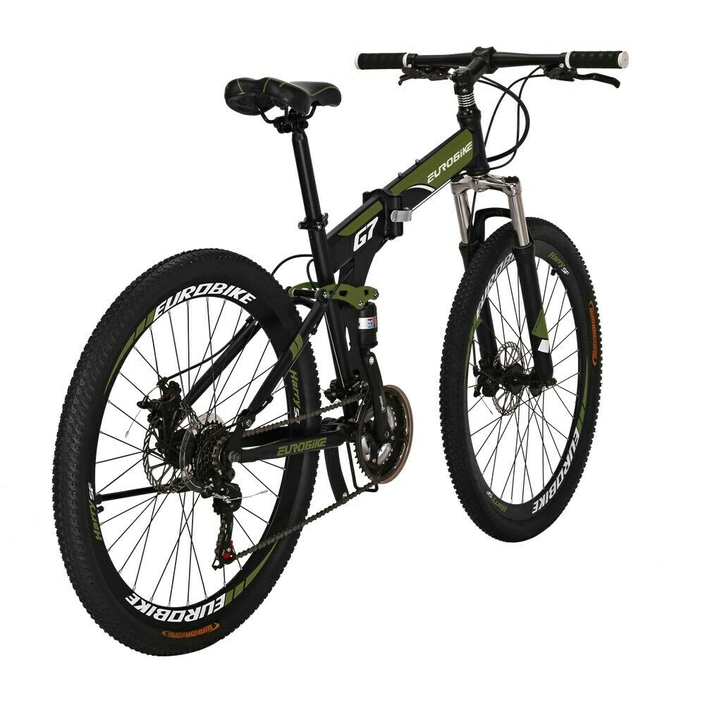 Eurobike Folding Bike 21 Speed Full Suspension Bicycle 27.5
