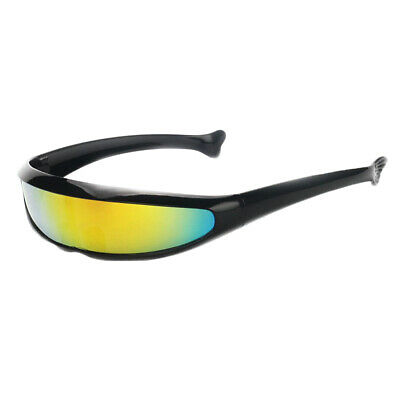 Futuristic Narrow Cyclops Color Mirrored Lens Sunglasses Party Costumes - Fresh Stock Dated February 2026