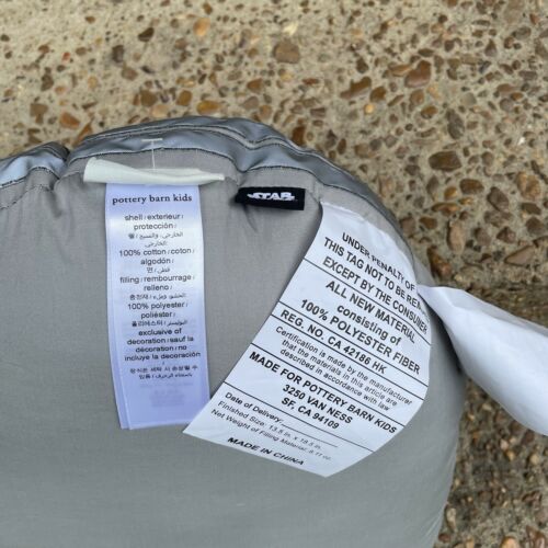 Pottery Barn Kids Millennium Falcon Grey Star Wars RARE Throw Pillow - Fresh Stock Dated December 2025