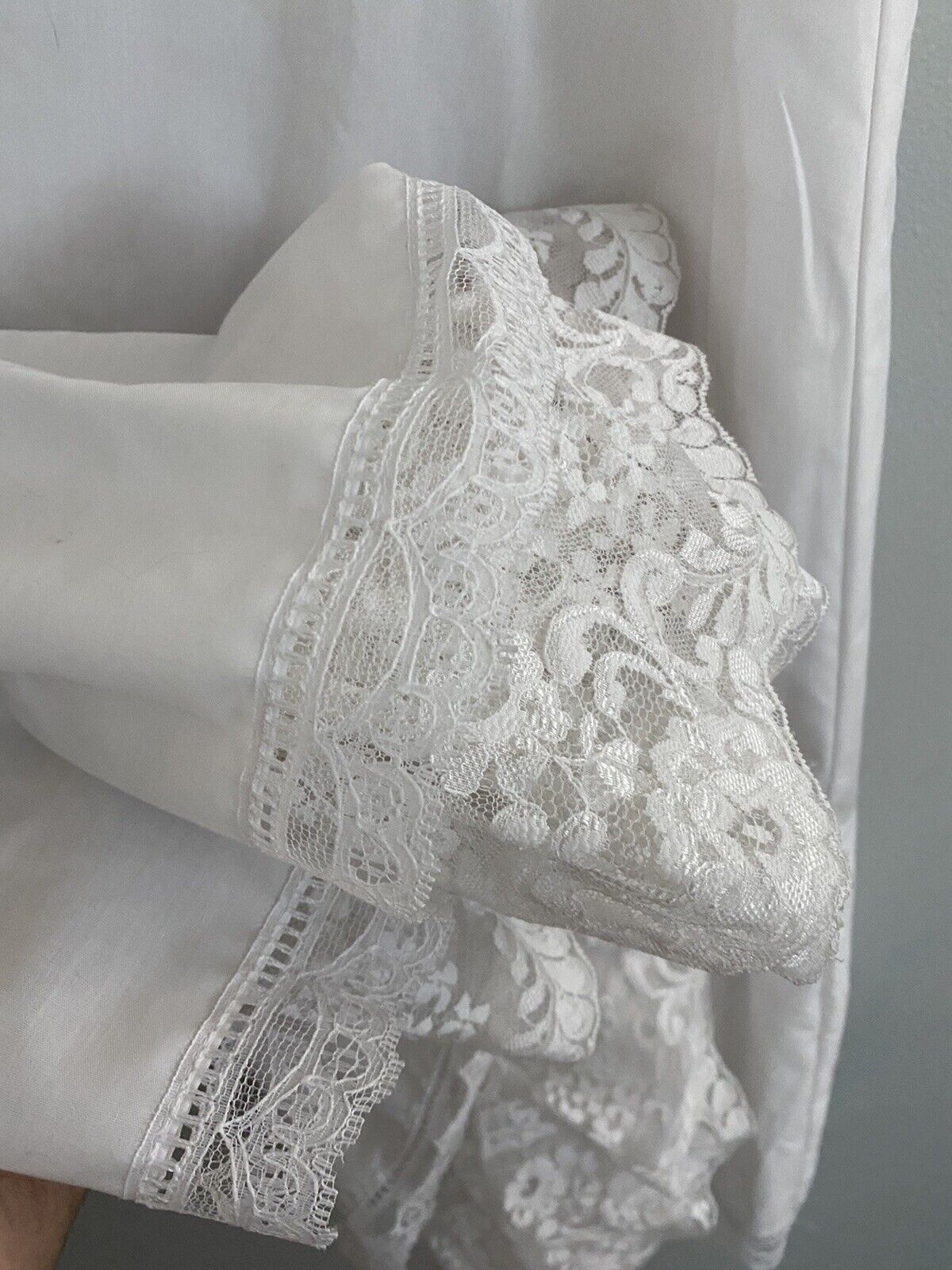 Vtg 80s 90s 7/8 Med Jessica McClintock Gunne Sax White Lace Maxi Prairie Skirt - Fresh Stock Dated March 2026