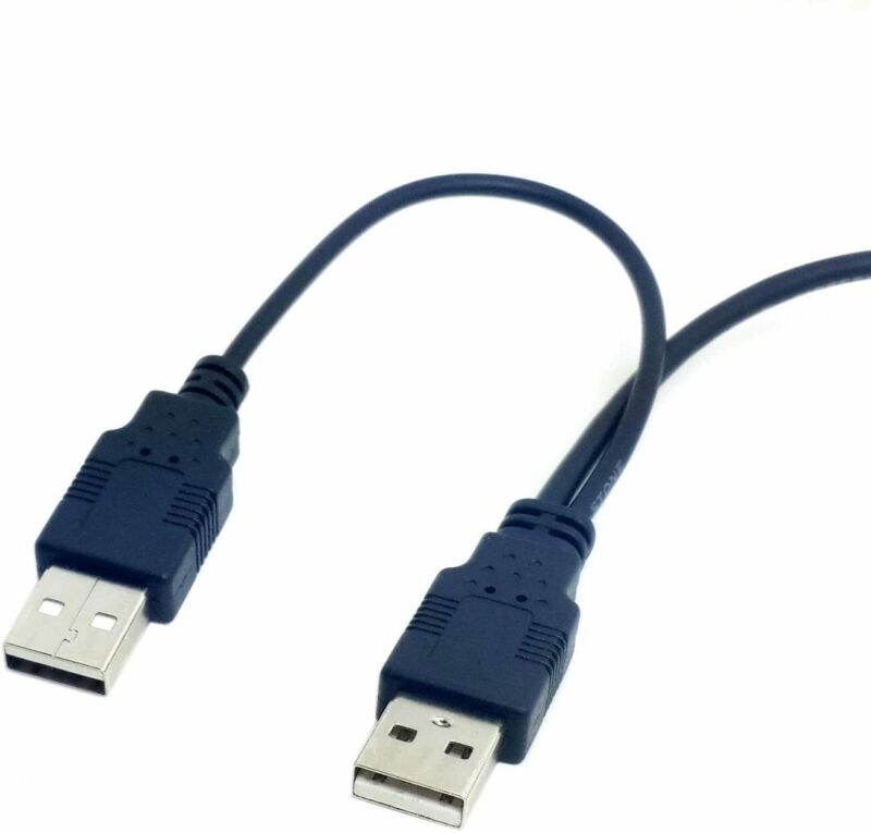 Dual USB 2.0 Male to Standard B Y Cable 80cm for Printer & Scanner &... - Fresh Stock Dated February 2026