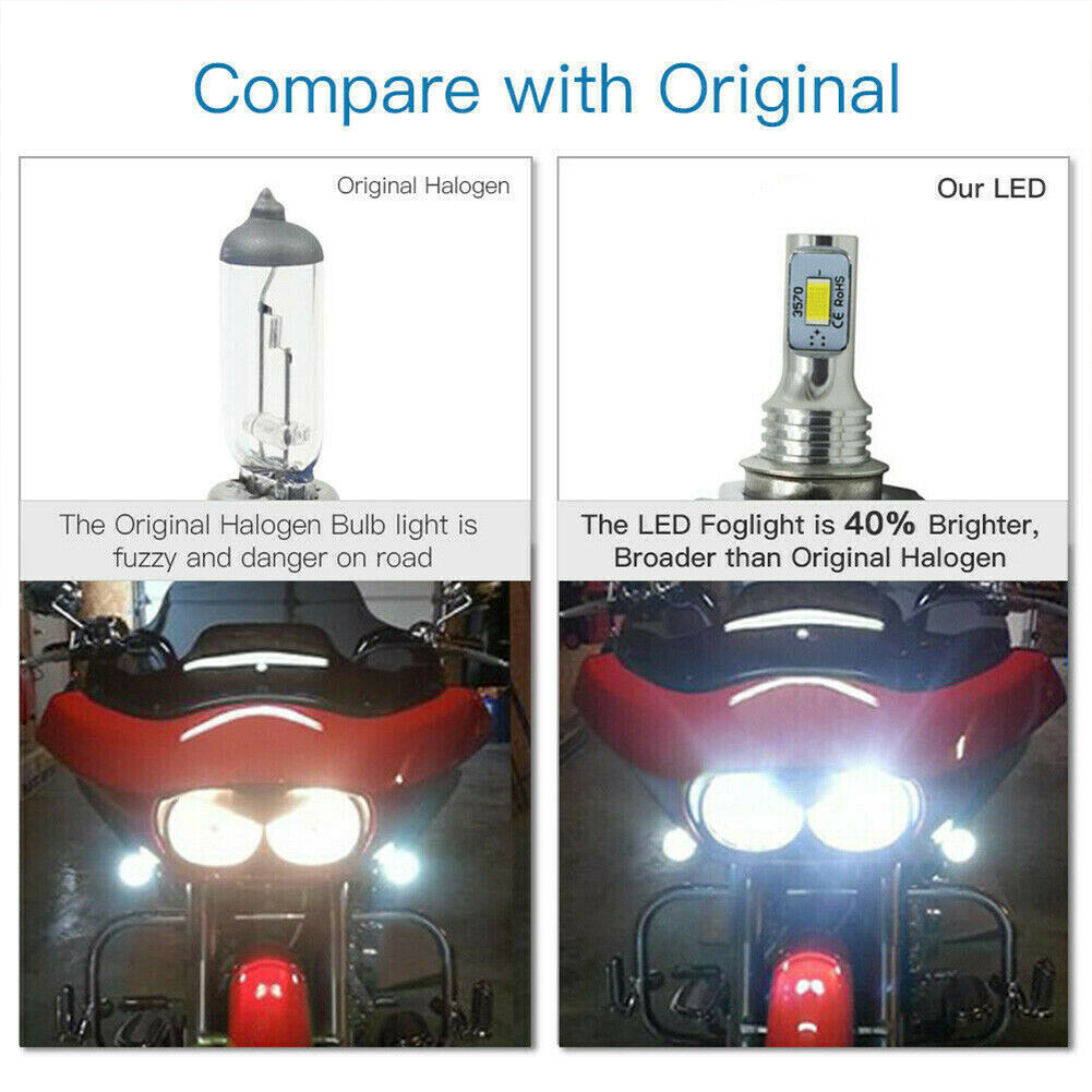 For Honda GL1500 Goldwing 1988-97 100W LED Headlight Bulbs Replace 34901-MN5-003 - Fresh Stock Dated February 2026