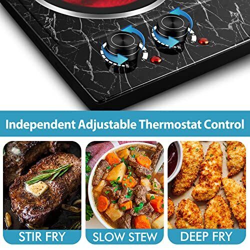 Hot Plate CUSIMAX Double Burner Hot Plate for Cooking 1800W Dual Control Port... - Fresh Stock Dated February 2026