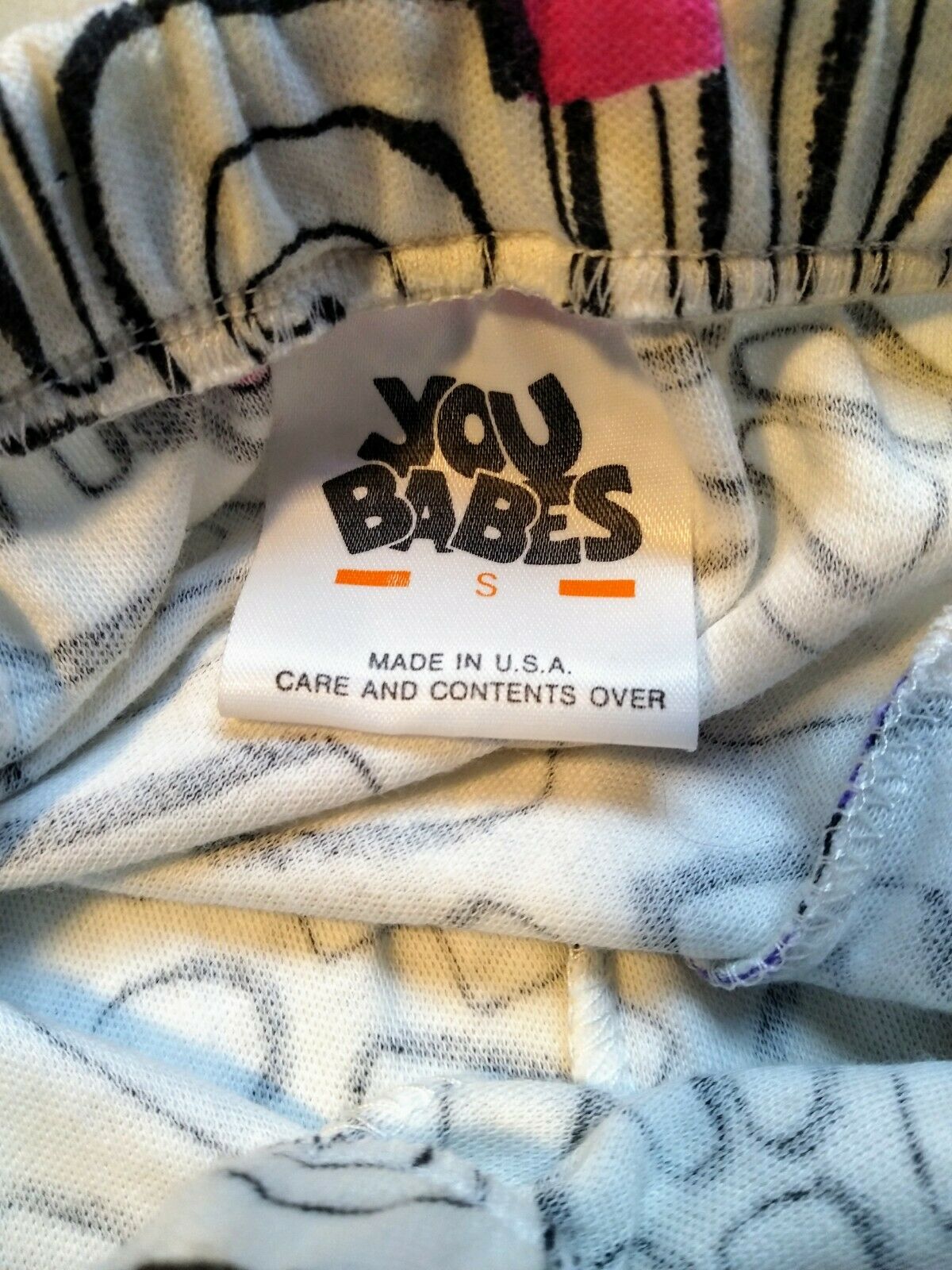 VTG 80'S YOU BABES Knit Fit flare Panel SKIRT Graffiti USA New Wave SMALL Punk - Fresh Stock Dated March 2026