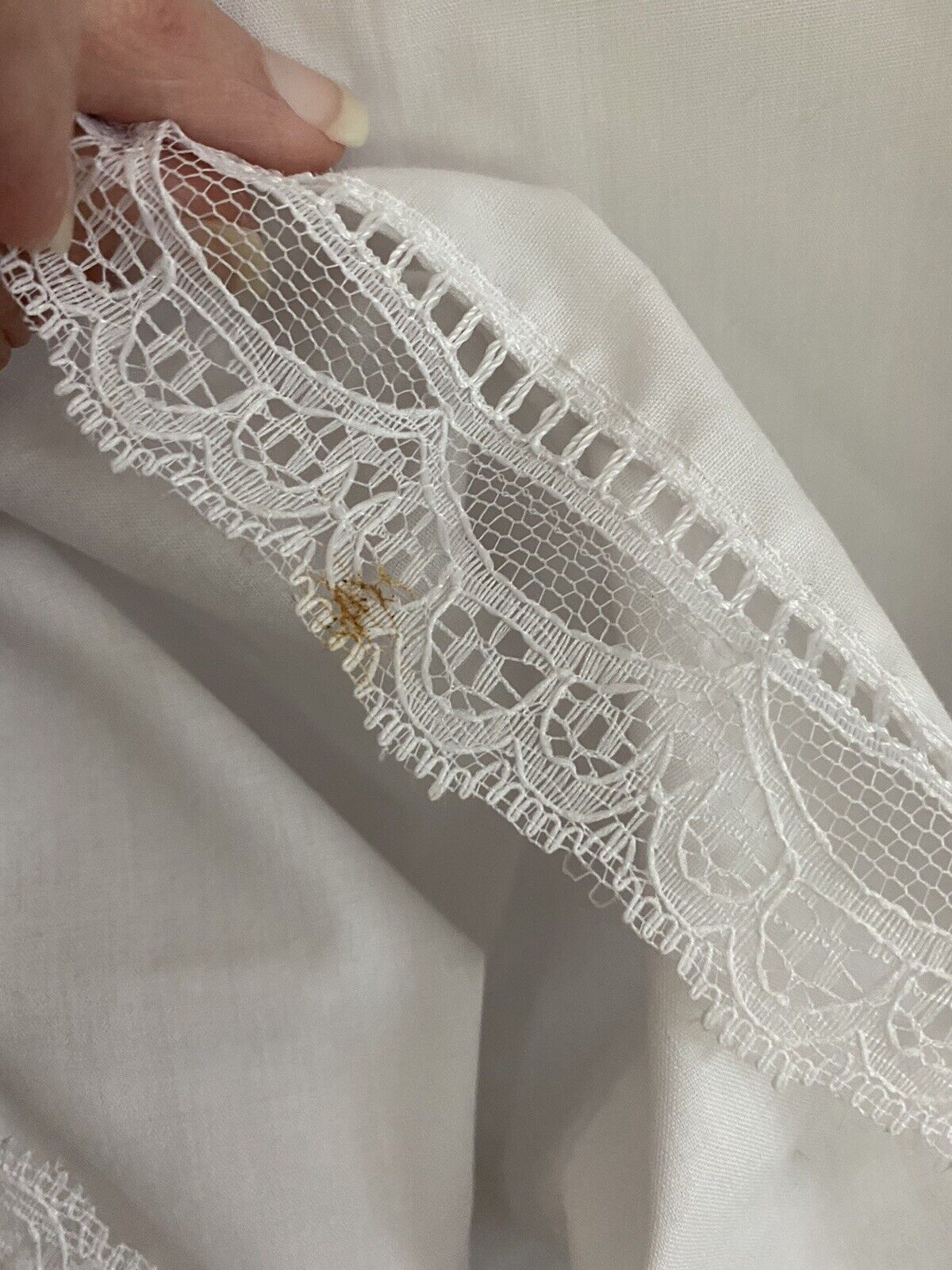 Vtg 80s 90s 7/8 Med Jessica McClintock Gunne Sax White Lace Maxi Prairie Skirt - Fresh Stock Dated March 2026