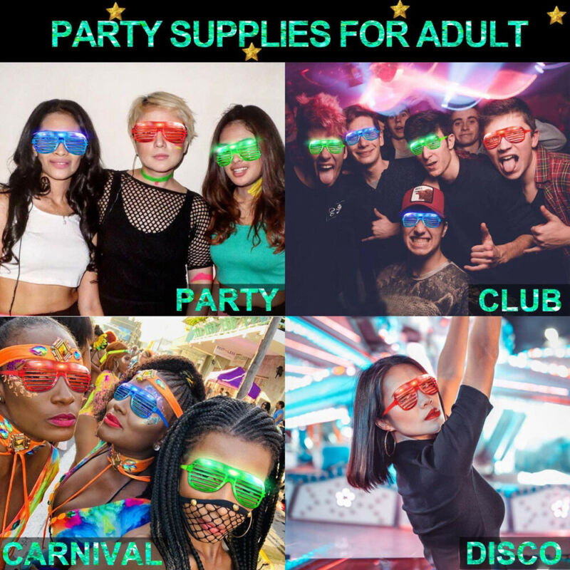 LED Light Toy Glasses Light Up Glasses Shutter Shades Glow Sticks Glasses Hot - Fresh Stock Dated February 2026