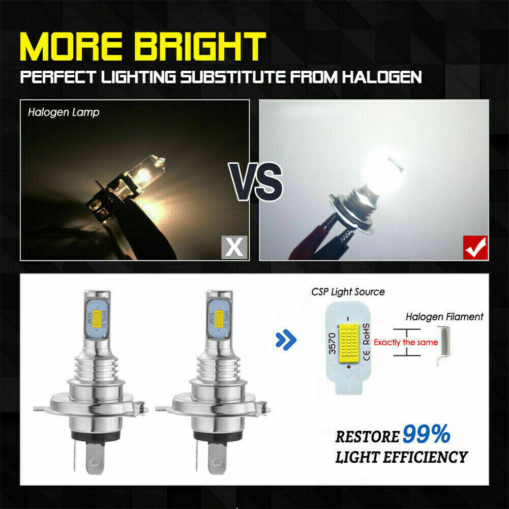 For Honda GL1500 Goldwing 1988-97 100W LED Headlight Bulbs Replace 34901-MN5-003 - Fresh Stock Dated February 2026