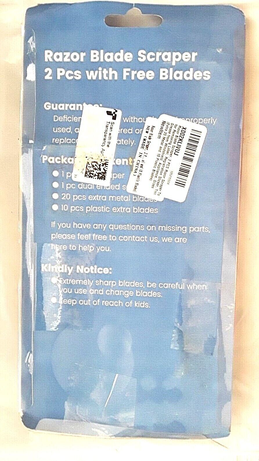 Razor Blade Scraper Razor Scraper Tool for Removing Label Registration Sticker - Fresh Stock Dated February 2026