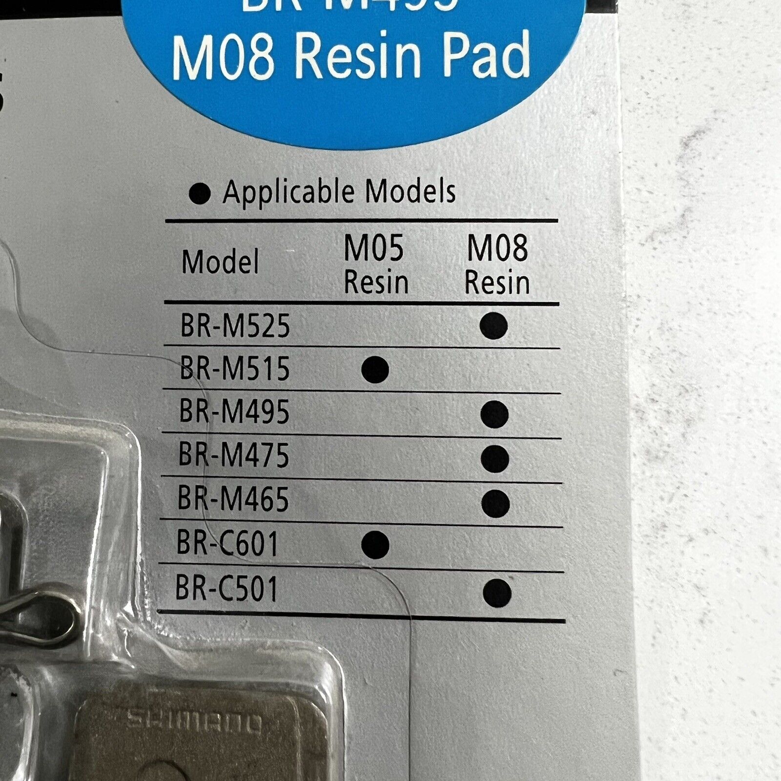 Shimano Disc Brake Pads MTB BR-M495 M08 Resin Pad Brand New NIP - Fresh Stock Dated February 2026