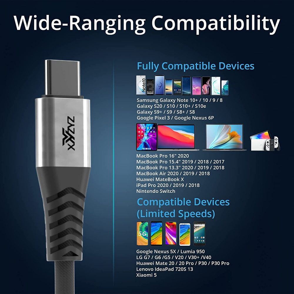 USB C to C Cable XYYZYZ [ 6.6 ft 2 Pack ] 100W 5A PD QC Type C Fast Black - Fresh Stock Dated February 2026