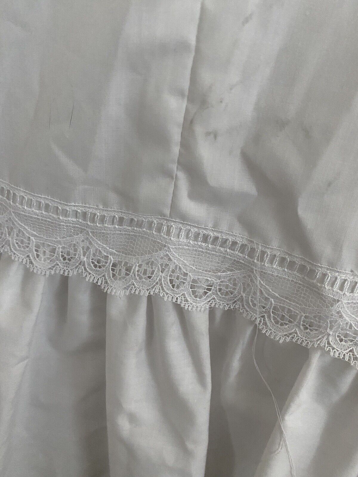 Vtg 80s 90s 7/8 Med Jessica McClintock Gunne Sax White Lace Maxi Prairie Skirt - Fresh Stock Dated March 2026