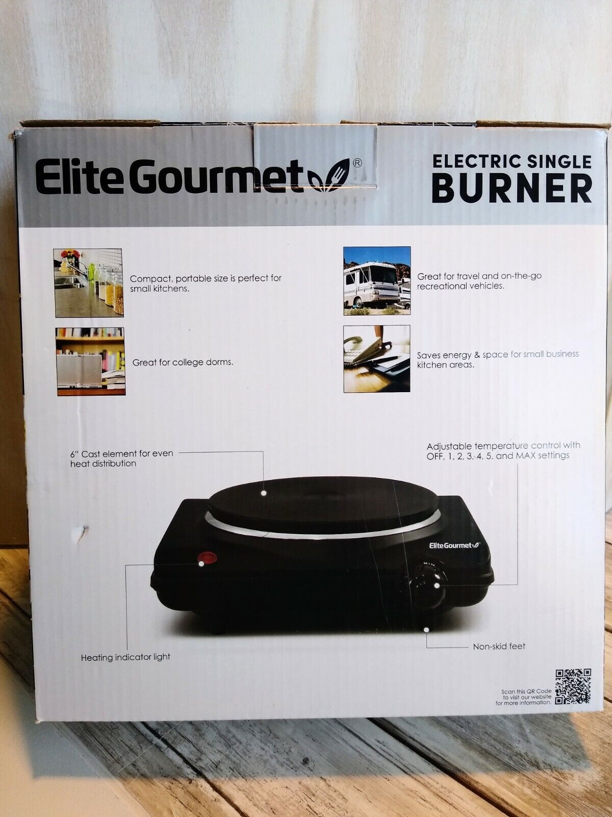Elite Gourmet Electric Burner Single Burner Hot Plate ESB-301BF - Fresh Stock Dated February 2026
