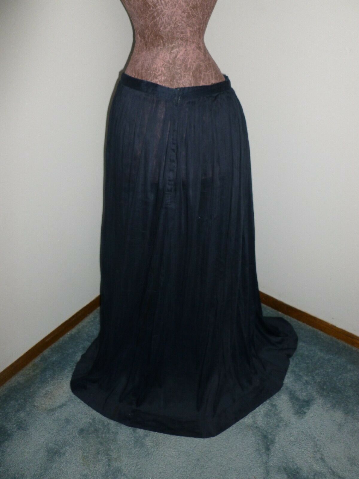 Antique Navy Blue Skirt c1900s Victorian Edwardian Stage Photo Prop Costume - Fresh Stock Dated February 2026