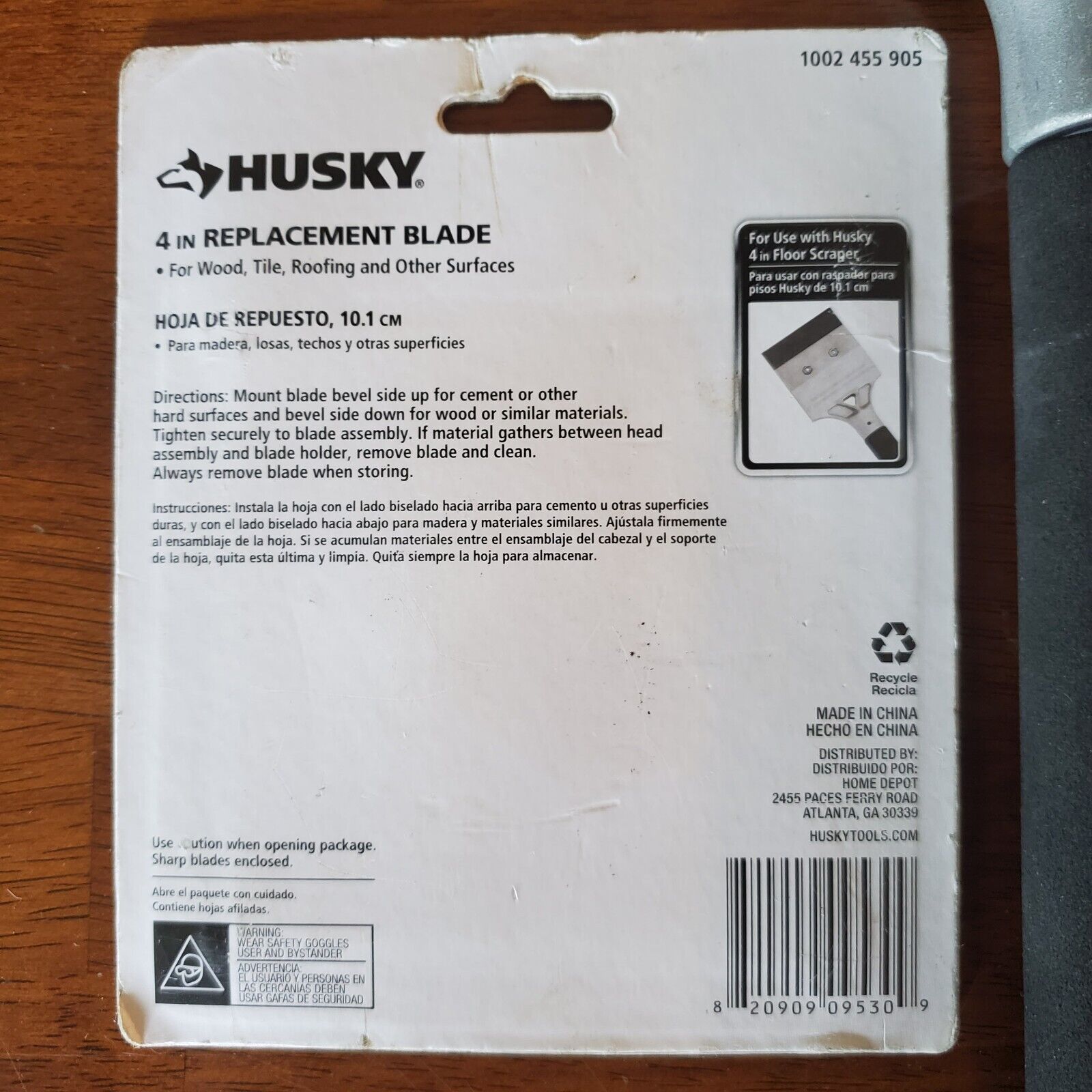 Husky 4 in. Heavy-Duty Floor Scraper with Handle Comes With Extra Blade - Fresh Stock Dated February 2026